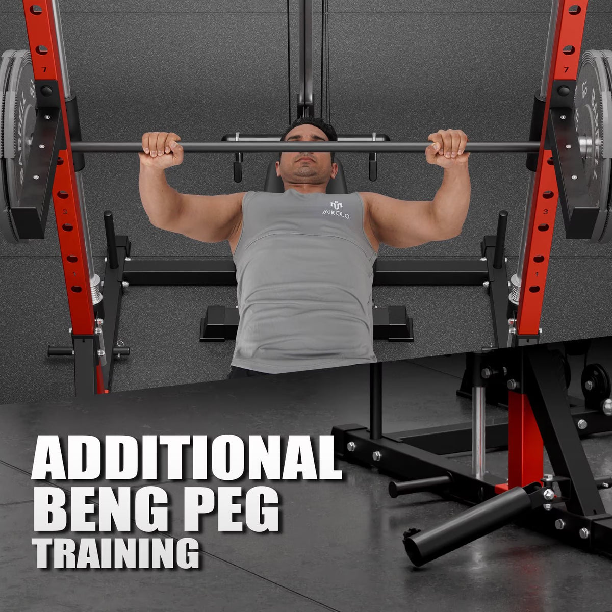 Smith Machine Home Gym, Multi-Functional Squat Rack with Lat Pull down System, Workout Station with Smith Bar, Barbell, Weight Bench and 35Lb/45Lb X2 Weight Plates