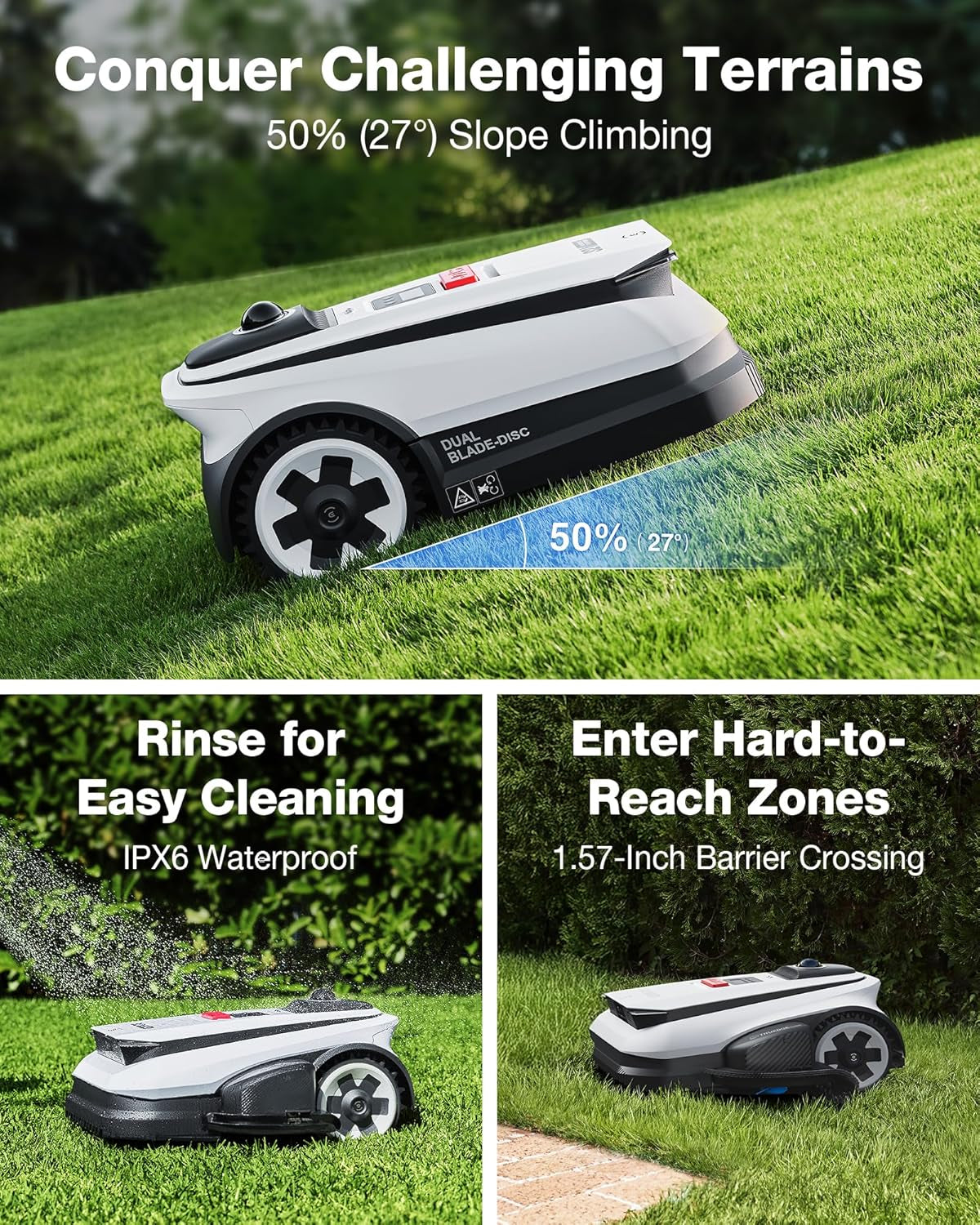 ECOVACS Goat A3000 Lidar PRO Robotic Lawn Mower, Dual Lidar Navigation