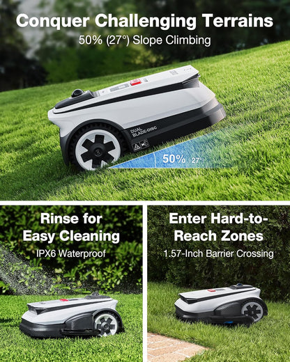 ECOVACS Goat A3000 Lidar PRO Robotic Lawn Mower, Dual Lidar Navigation